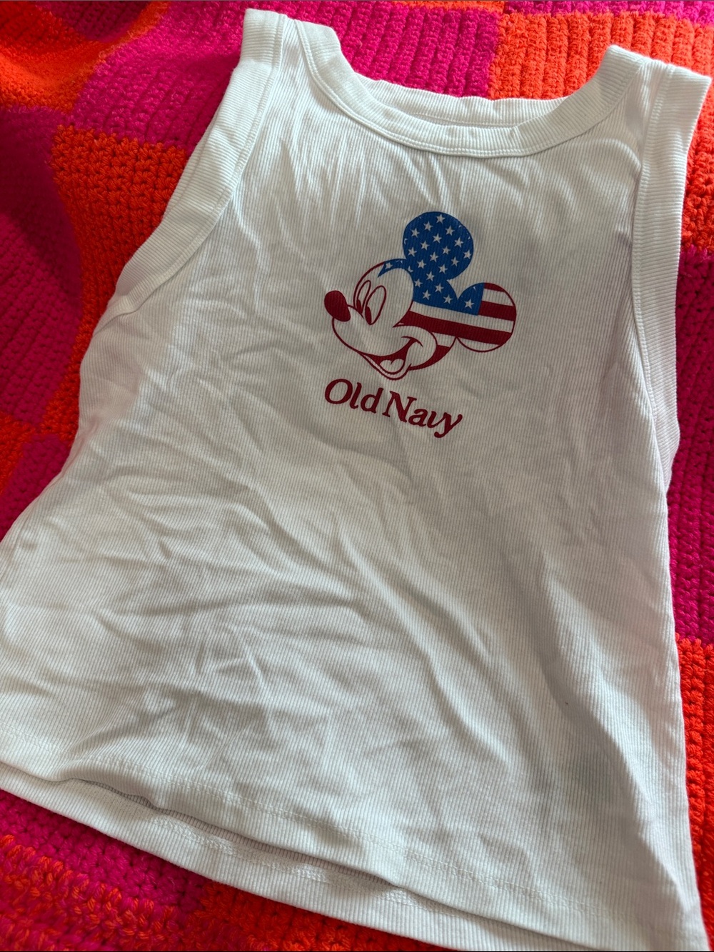 Old Navy White Women’s Mickey Tank Top